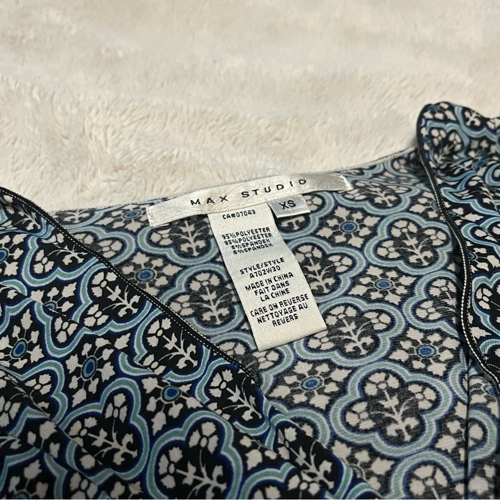 Max Studio Geometric Wrap Top - Picture 2 of 3